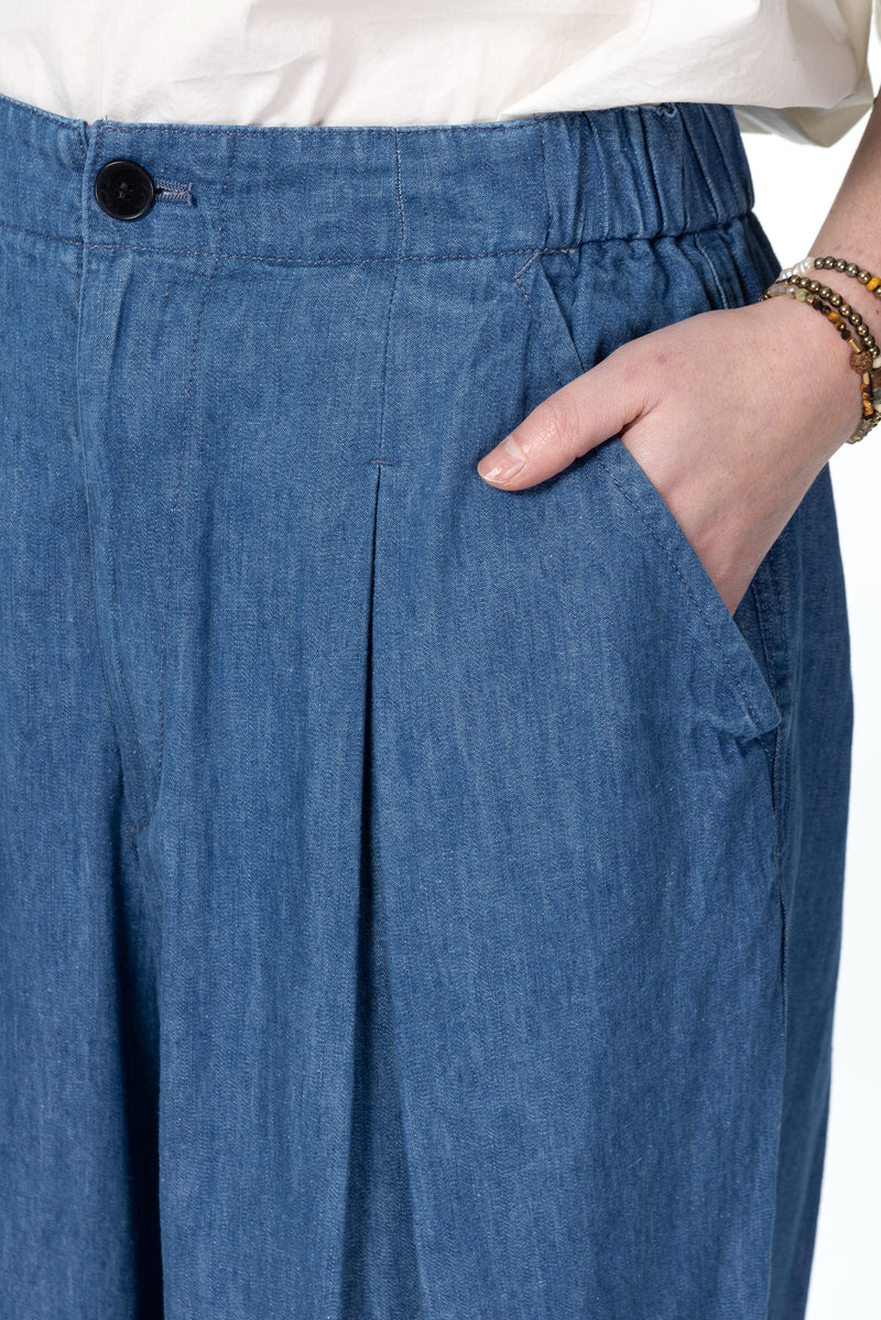 Cotton Denim Linen Pants / PAS DE CALAIS