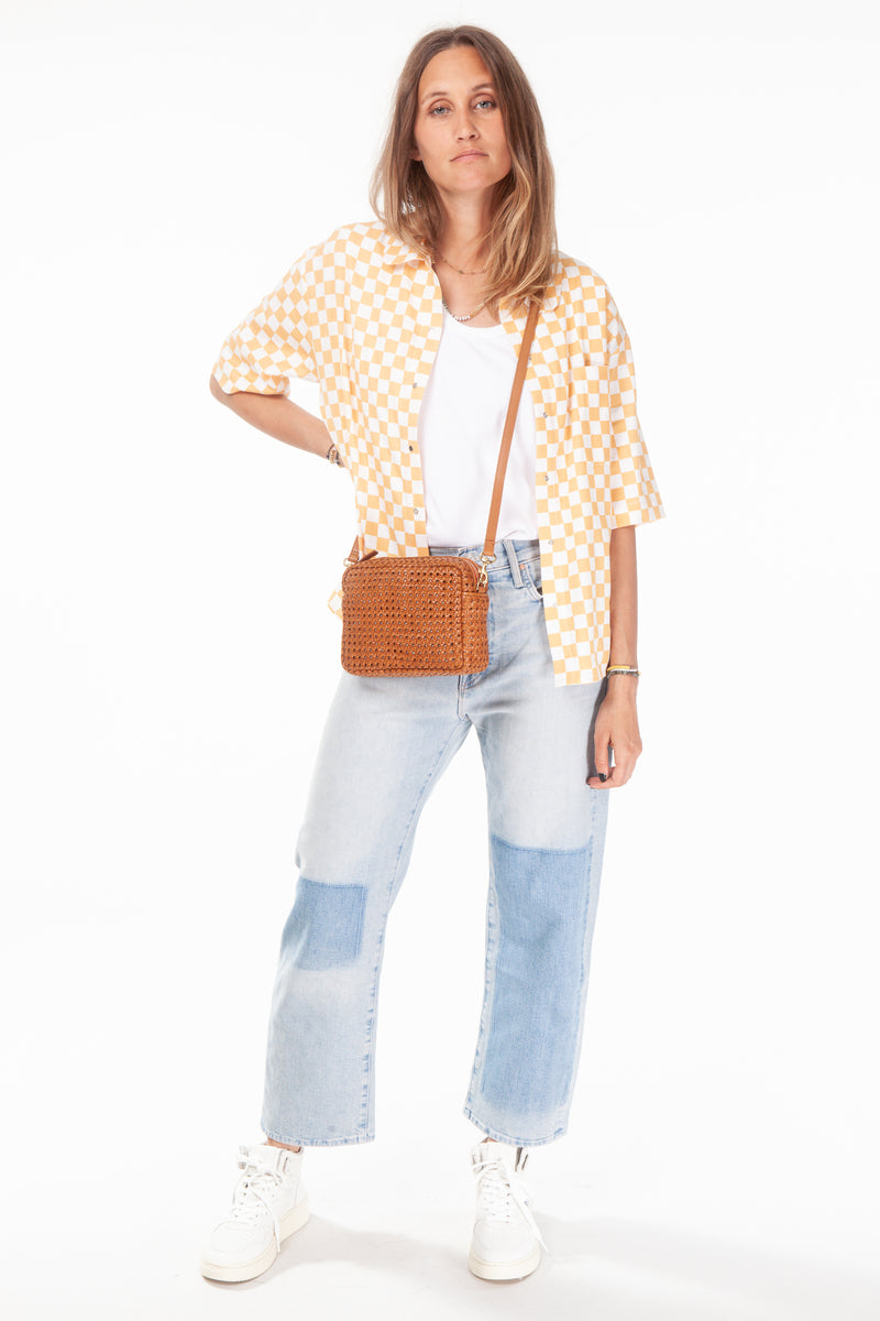Midi Sac Rattan Tan / CLARE V