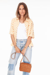 Midi Sac Rattan Tan / CLARE V