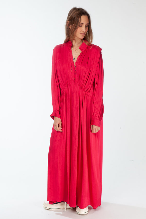 SILK VISCOSE PINSTRIPE DRESS / FORTE FORTE